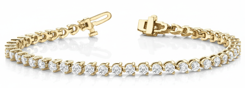 7 ctw Bracelet In-Line Prong-Set — Yellow Gold