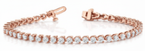 9 1/4 ctw Bracelet In-Line Prong-Set — Rose Gold