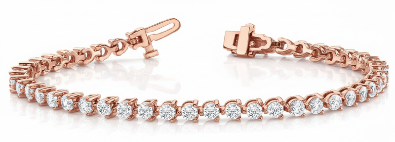 9 1/4 ctw Bracelet In-Line Prong-Set — Rose Gold