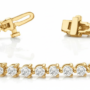 9 1/4 ctw Bracelet In-Line Prong-Set — Yellow Gold