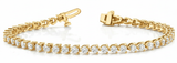 9 1/4 ctw Bracelet In-Line Prong-Set — Yellow Gold