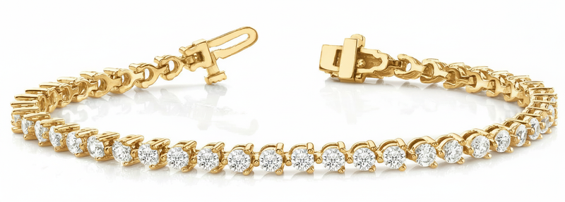 9 1/4 ctw Bracelet In-Line Prong-Set — Yellow Gold
