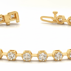 1 5/8 ctw Bracelet In-Line Prong-Set — Yellow Gold