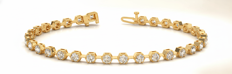 1 5/8 ctw Bracelet In-Line Prong-Set — Yellow Gold