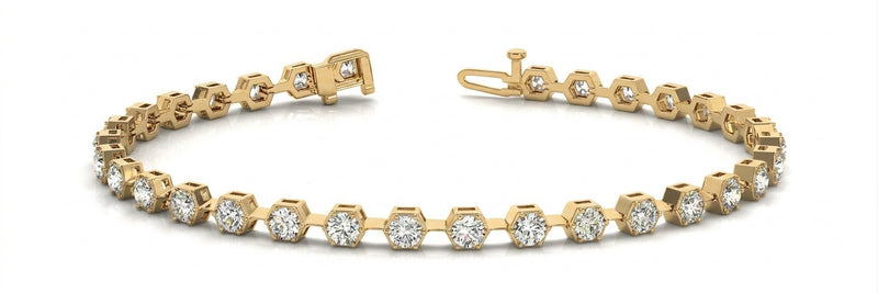 1 5/8 ctw Bracelet In-Line Prong-Set — Yellow Gold