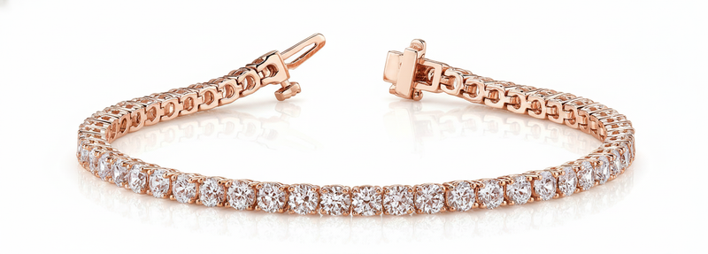 11 ctw Bracelet In-Line Prong-Set — Rose Gold