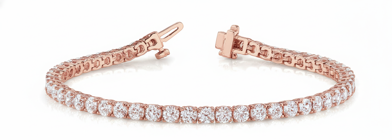 3 1/4 ctw Bracelet In-Line Prong-Set — Rose Gold