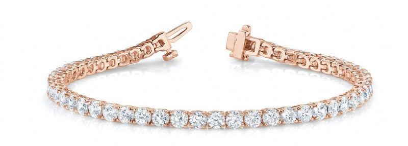 3 1/4 ctw Bracelet In-Line Prong-Set — Rose Gold