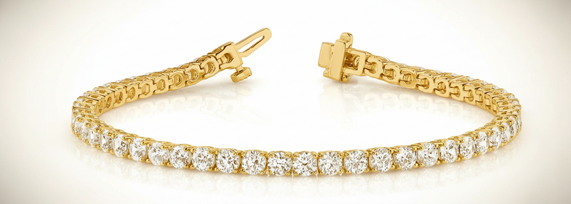 4 5/8 ctw Bracelet In-Line Prong-Set — Yellow Gold