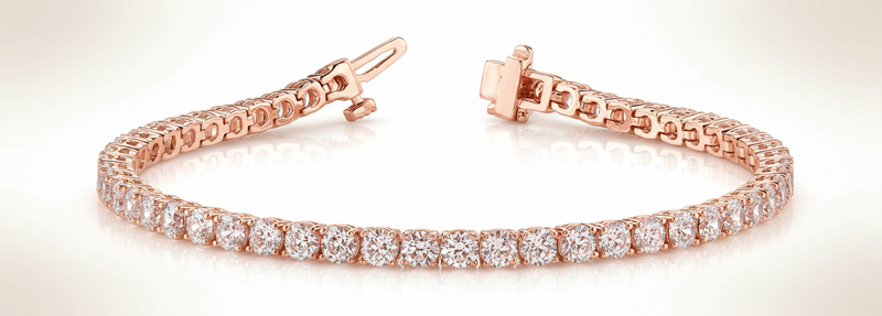 3 7/8 ctw Bracelet In-Line Prong-Set — Rose Gold