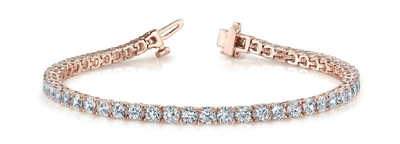 3 7/8 ctw Bracelet In-Line Prong-Set — Rose Gold