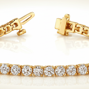 6 1/4 ctw Bracelet In-Line Prong-Set — Yellow Gold
