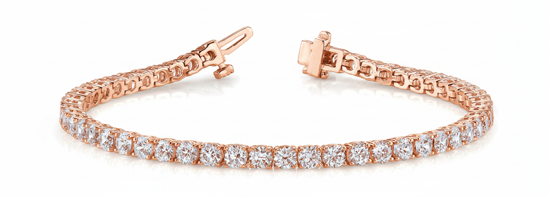 6 1/4 ctw Bracelet In-Line Prong-Set — Rose Gold