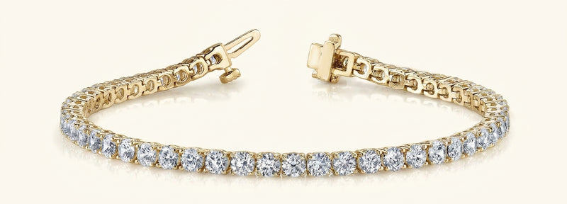 6 1/4 ctw Bracelet In-Line Prong-Set — Yellow Gold