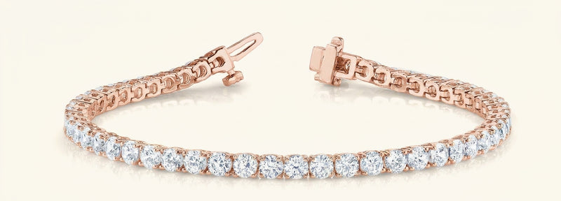 5 7/8 ctw Bracelet In-Line Prong-Set — Rose Gold