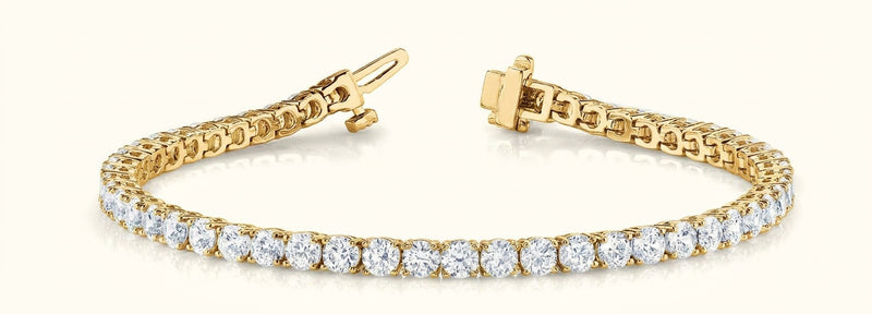 5 7/8 ctw Bracelet In-Line Prong-Set — Yellow Gold