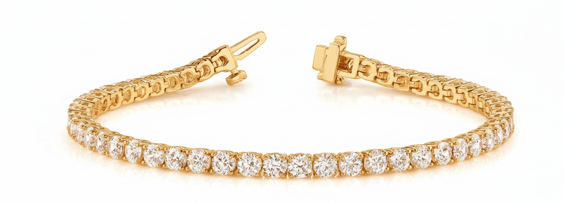 7 7/8 ctw Bracelet In-Line Prong-Set — Yellow Gold