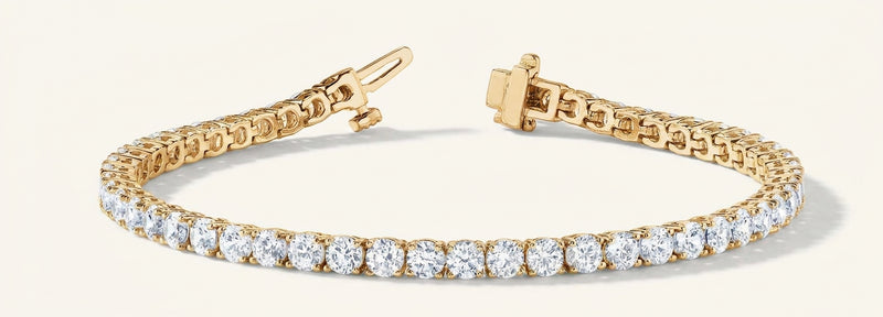 7 7/8 ctw Bracelet In-Line Prong-Set — Yellow Gold