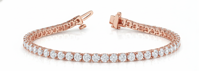 8 7/8 ctw Bracelet In-Line Prong-Set — Rose Gold