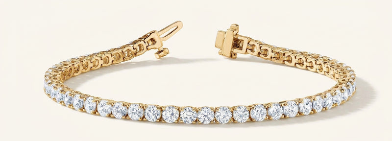 8 7/8 ctw Bracelet In-Line Prong-Set — Yellow Gold