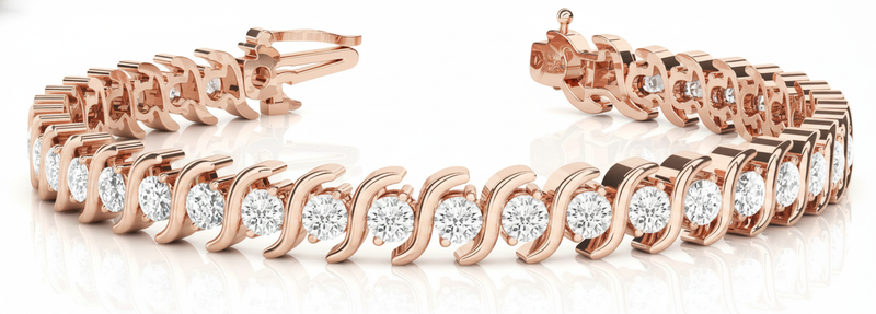 1 ctw Bracelet In-Line S Link — Rose Gold