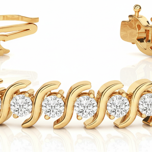 1 ctw Bracelet In-Line S Link — Yellow Gold