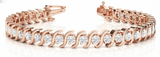 1 ctw Bracelet In-Line S Link — Rose Gold