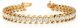 1 ctw Bracelet In-Line S Link — Yellow Gold