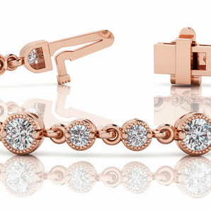 2 ctw Bracelet With Milgrain — Rose Gold