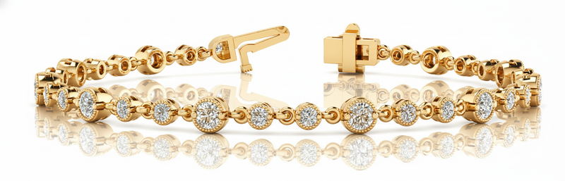 2 ctw Bracelet With Milgrain — Yellow Gold