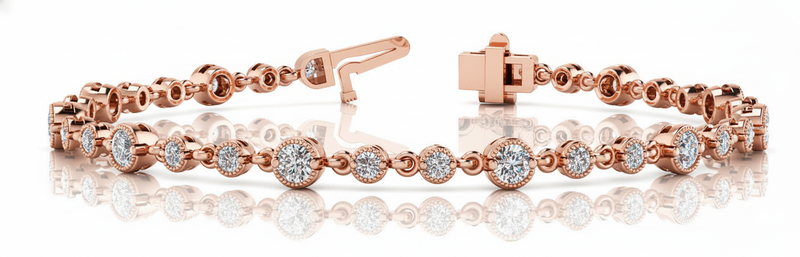 2 ctw Bracelet With Milgrain — Rose Gold
