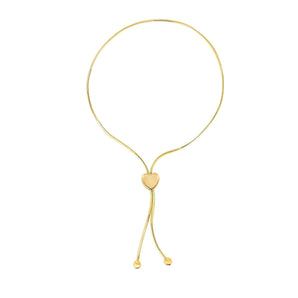 14K Gold Heart Slide Friendship Bracelet