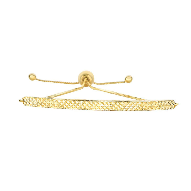 14K Gold Curved Bar Friendship Bracelet