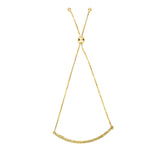 14K Gold Curved Bar Friendship Bracelet
