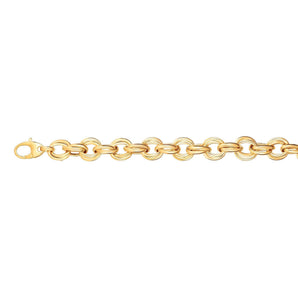 14K Gold Round Double Link Bracelet