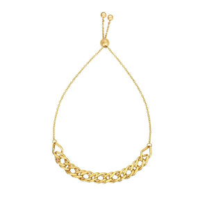 14K Gold Fancy Link Friendship Bracelet