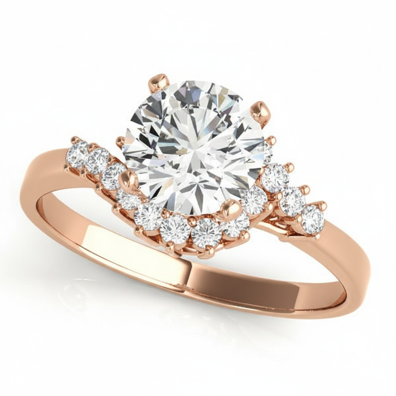 Bypass Engagement Ring (50003-E) — Rose Gold