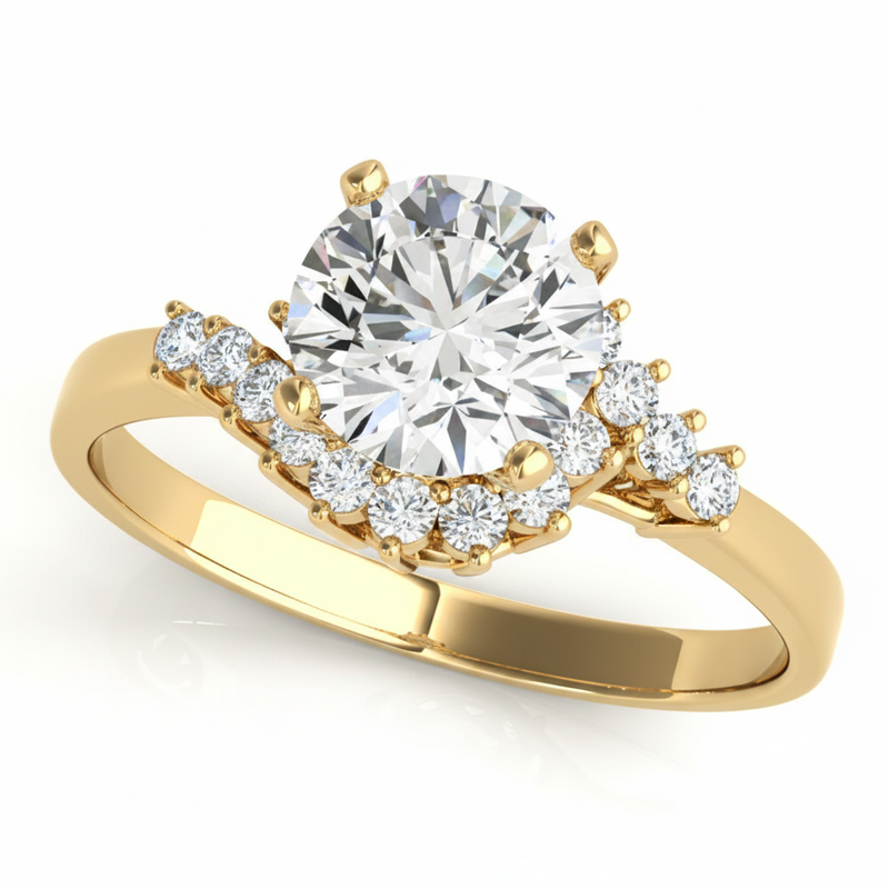 Bypass Engagement Ring (50003-E) — Yellow Gold