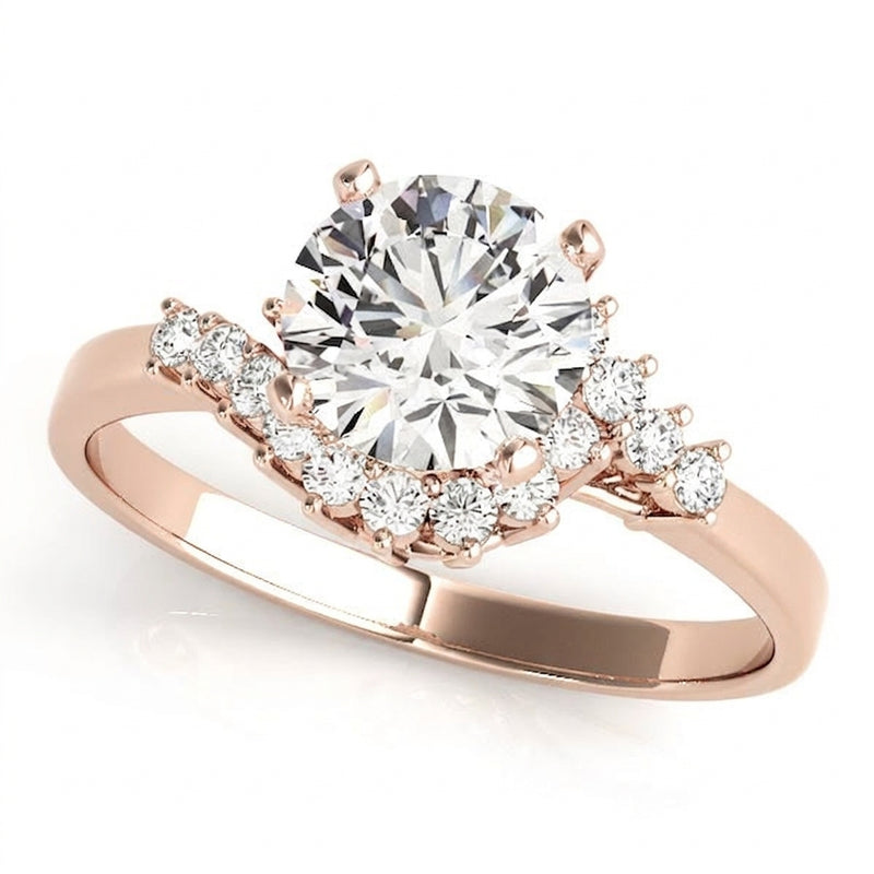 Bypass Engagement Ring (50003-E) — Rose Gold
