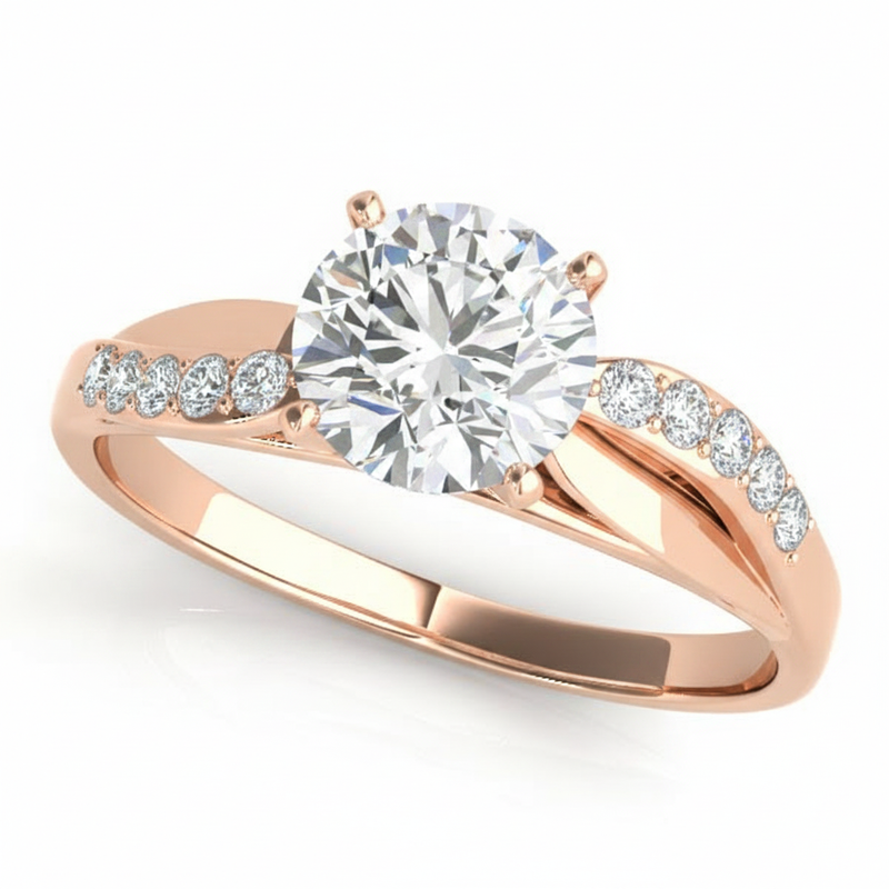 Bypass Engagement Ring — Rose Gold
