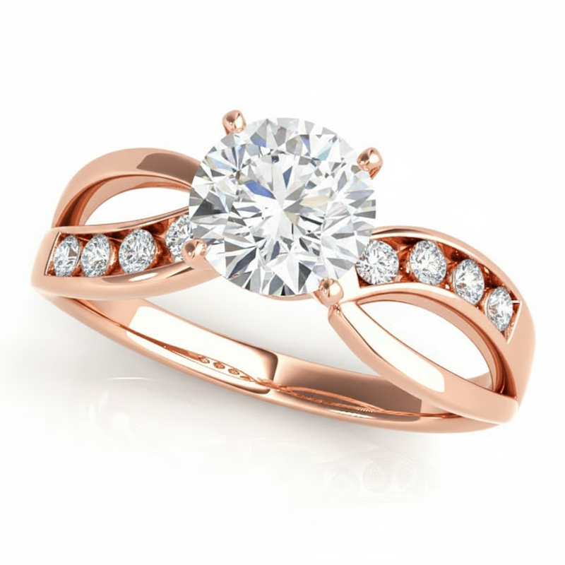 Bypass Engagement Ring (50013-E) — Rose Gold