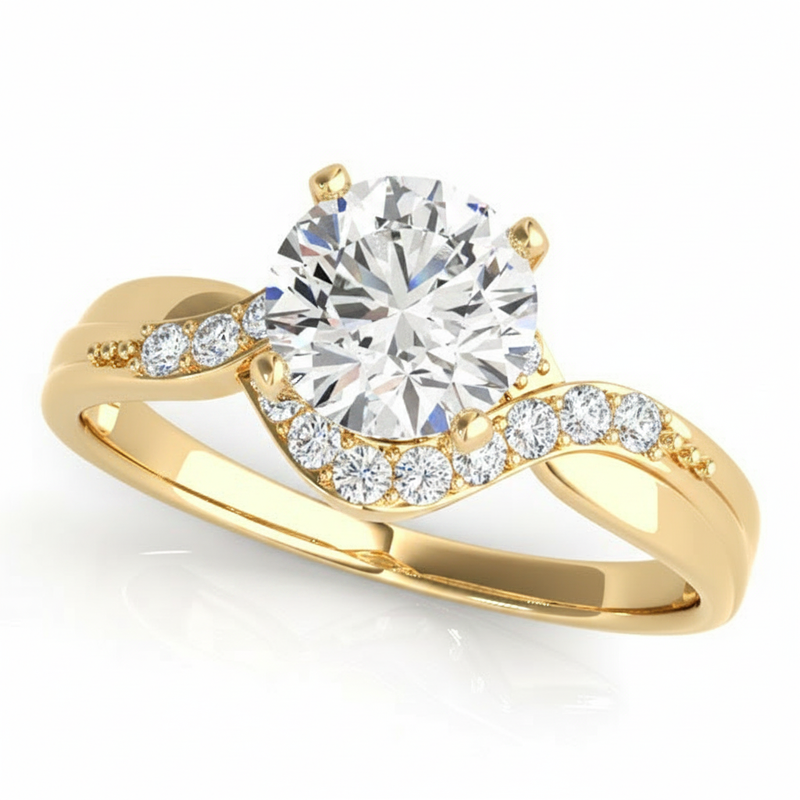 Bypass Engagement Ring (50028-E) — Yellow Gold