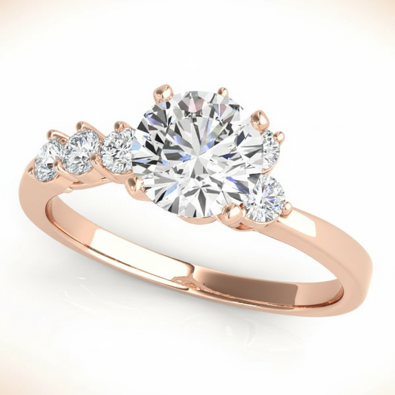 Bypass Engagement Ring (50058-E) — Rose Gold