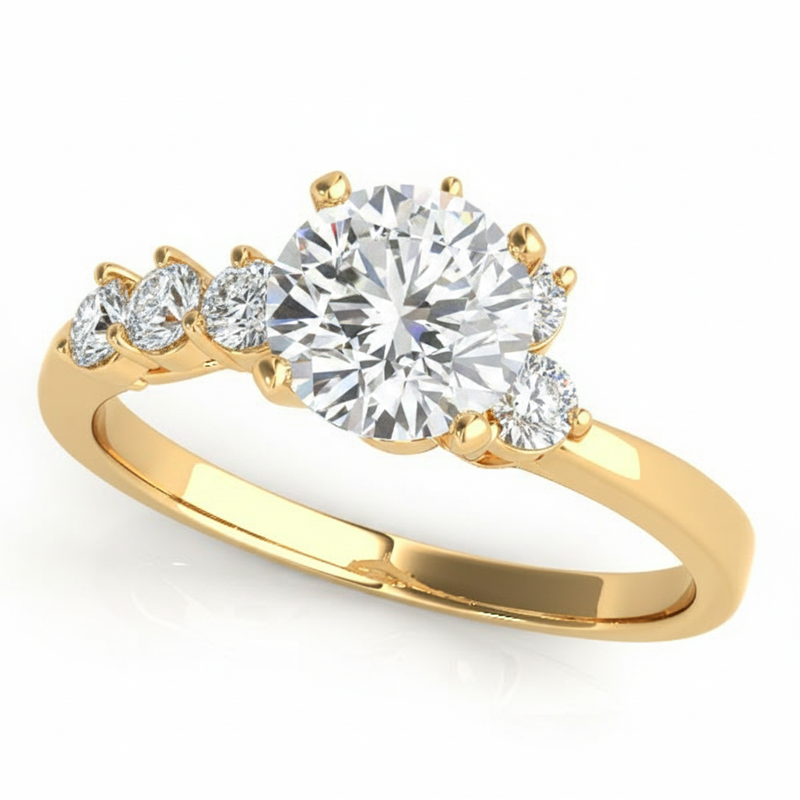 Bypass Engagement Ring (50058-E) — Yellow Gold