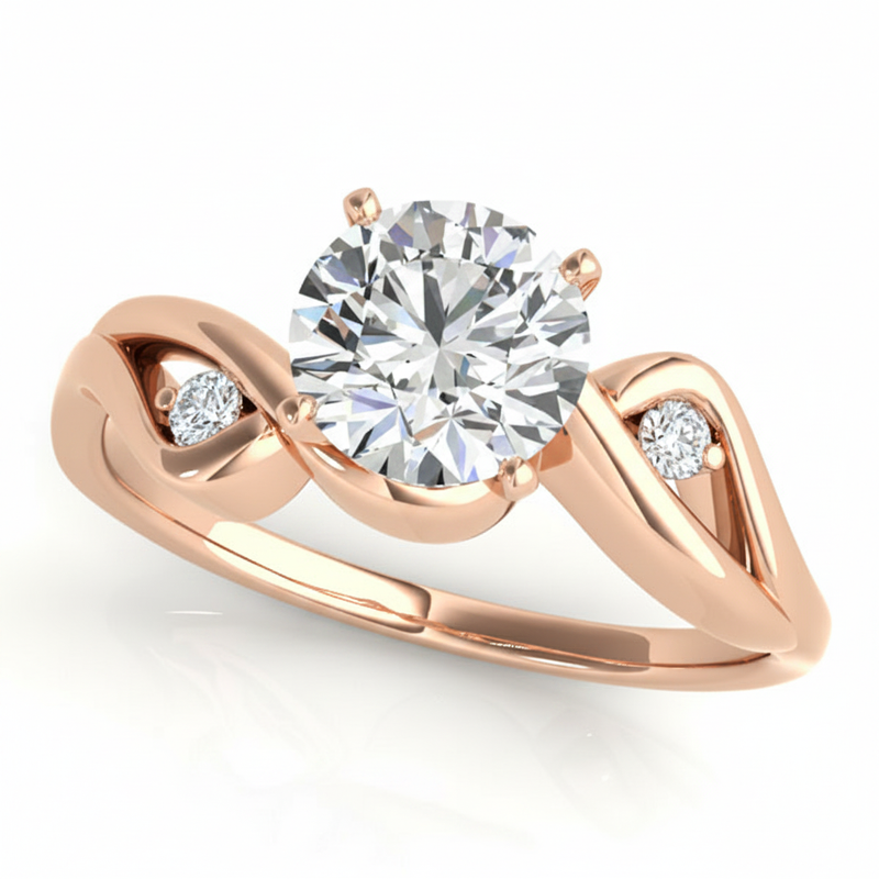 Bypass Engagement Ring (50085-E) — Rose Gold