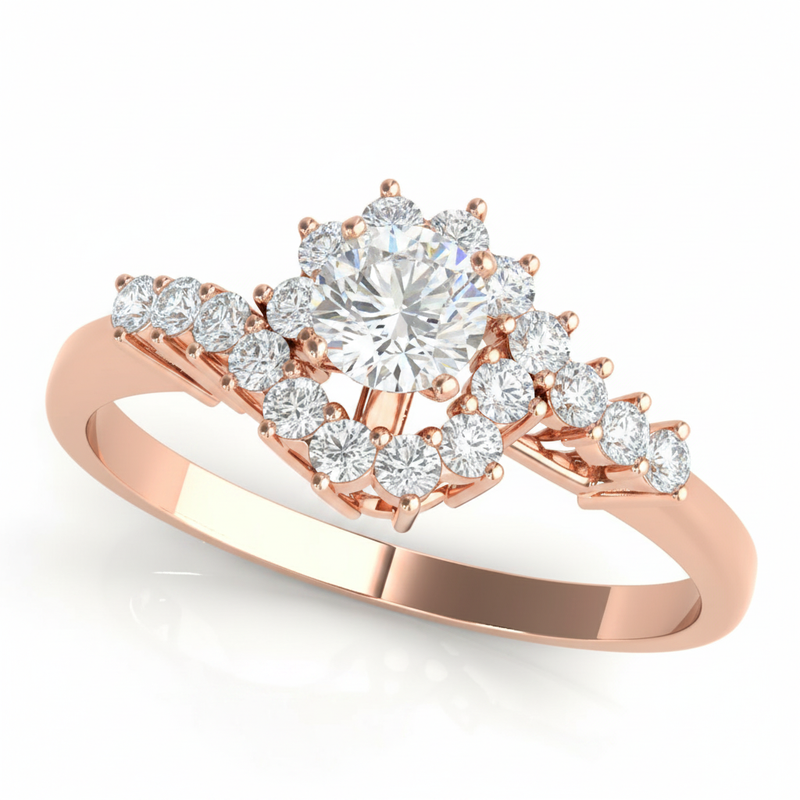 Bypass Engagement Ring (50088-E) — Rose Gold