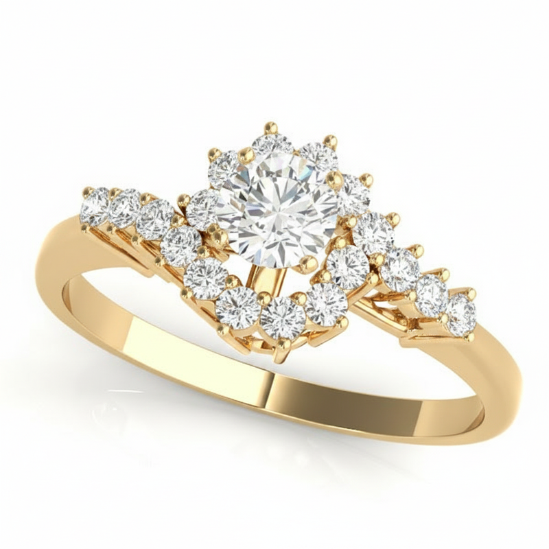 Bypass Engagement Ring (50088-E) — Yellow Gold