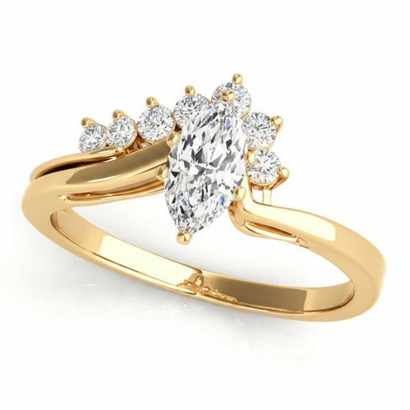 Bypass Engagement Ring (50097-E) — Yellow Gold