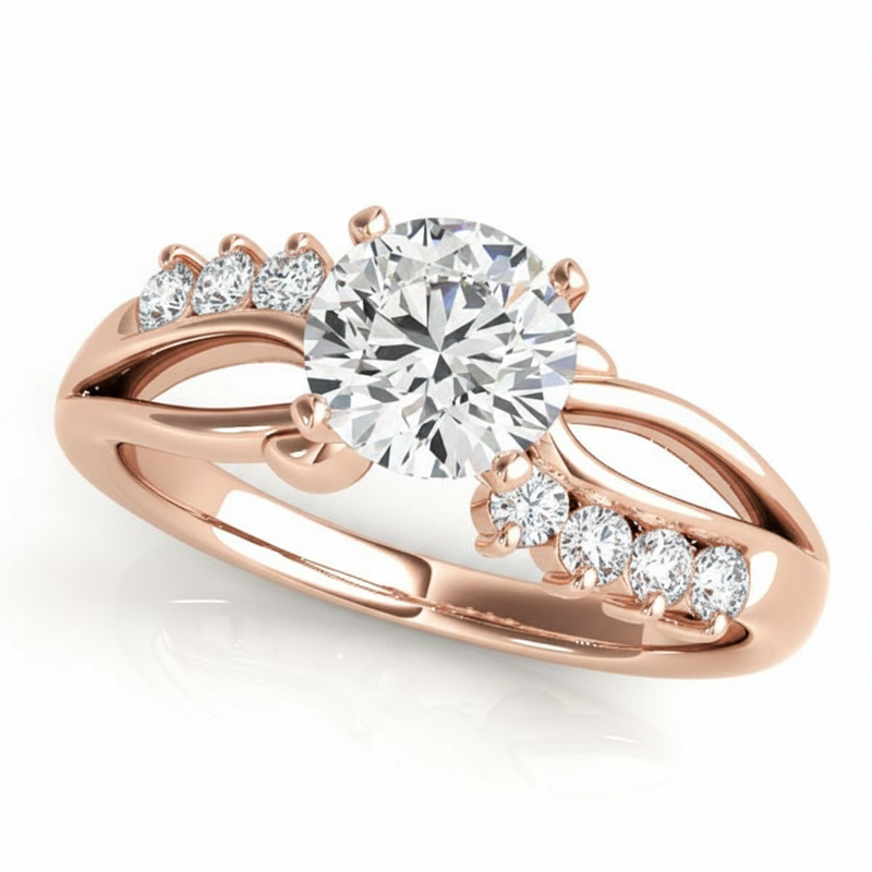 Bypass Engagement Ring (50102-E) — Rose Gold