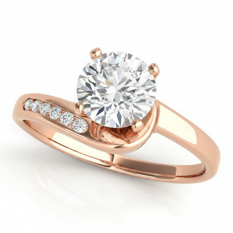Bypass Engagement Ring (50141-E) — Rose Gold